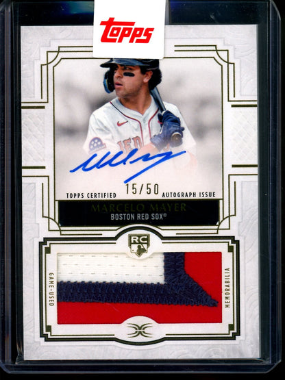 2025 Topps Definitive Marcelo Mayer Rookie Patch Autograph /50 Red Sox