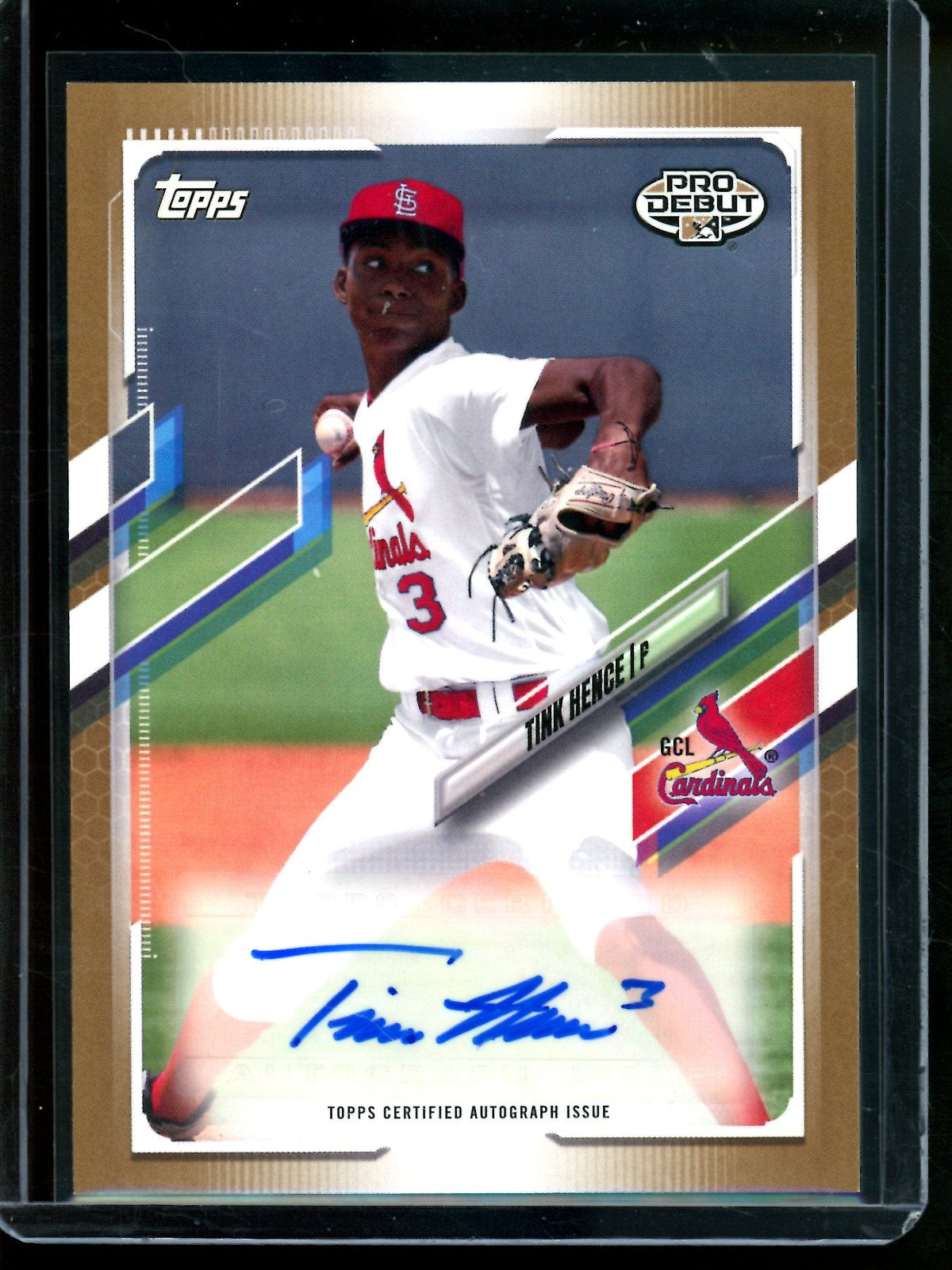 2021 Topps Pro Debut Tink Hence Gold Autograph /50 Cardinals