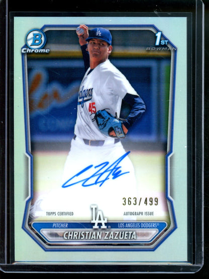 2026 Bowman Chrome Christian Zazueta 1st Refractor Autograph /499 Dodgers