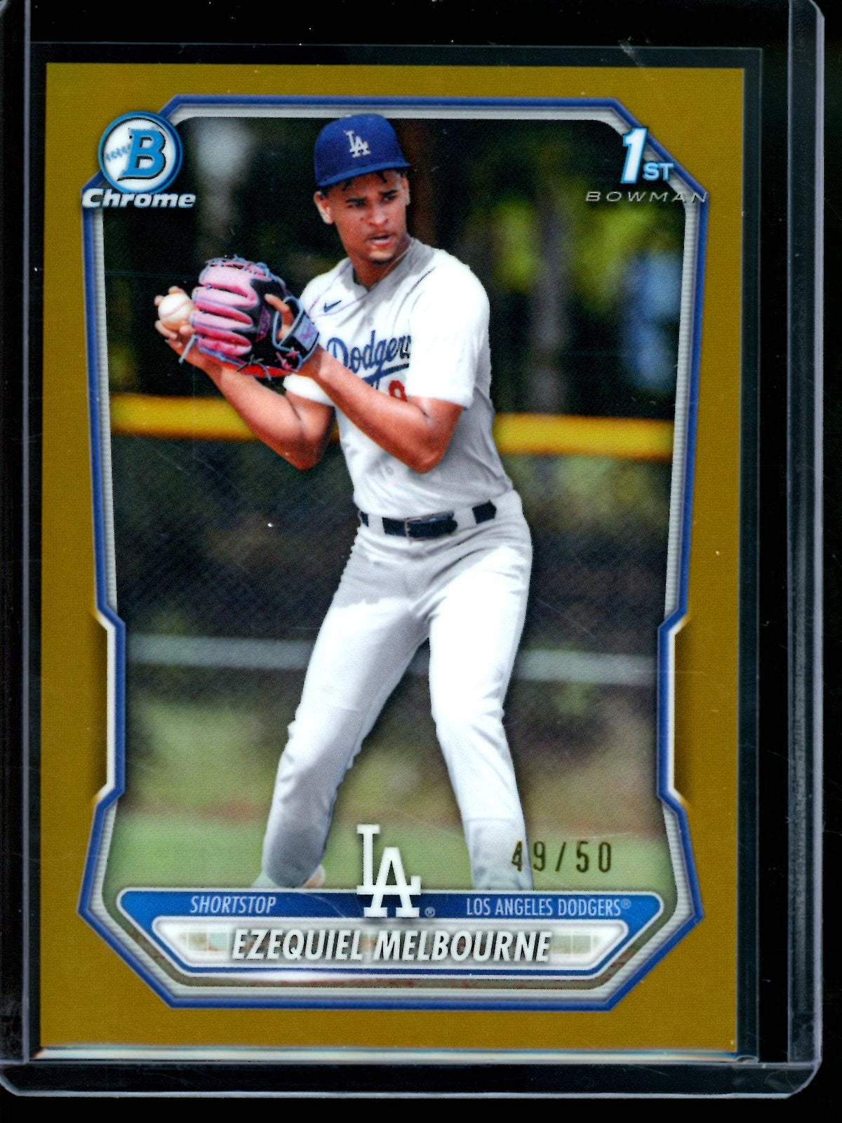 2026 Bowman Chrome Ezequiel Melbourne 1st Gold Refractor /50 Dodgers