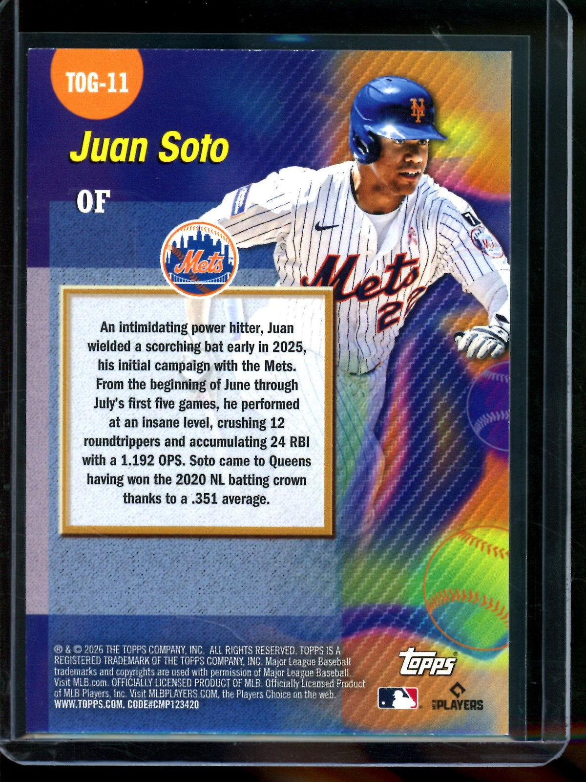 2026 Topps Flagship Juan Soto Titans of the Game Black /10 Mets