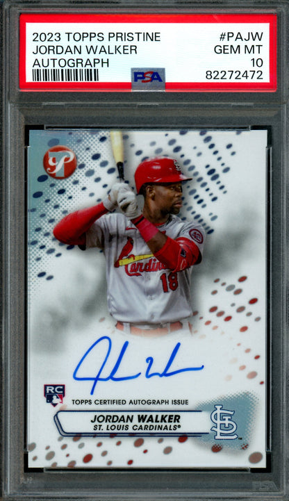 2023 Topps Pristine Jordan Walker Rookie Autograph Refractor PSA 10 Cardinals