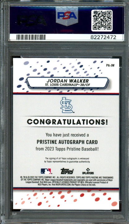 2023 Topps Pristine Jordan Walker Rookie Autograph Refractor PSA 10 Cardinals