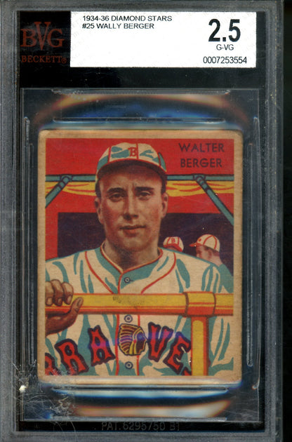 1934 Diamond Stars Wally Berger #25 BVG 2.5 Braves