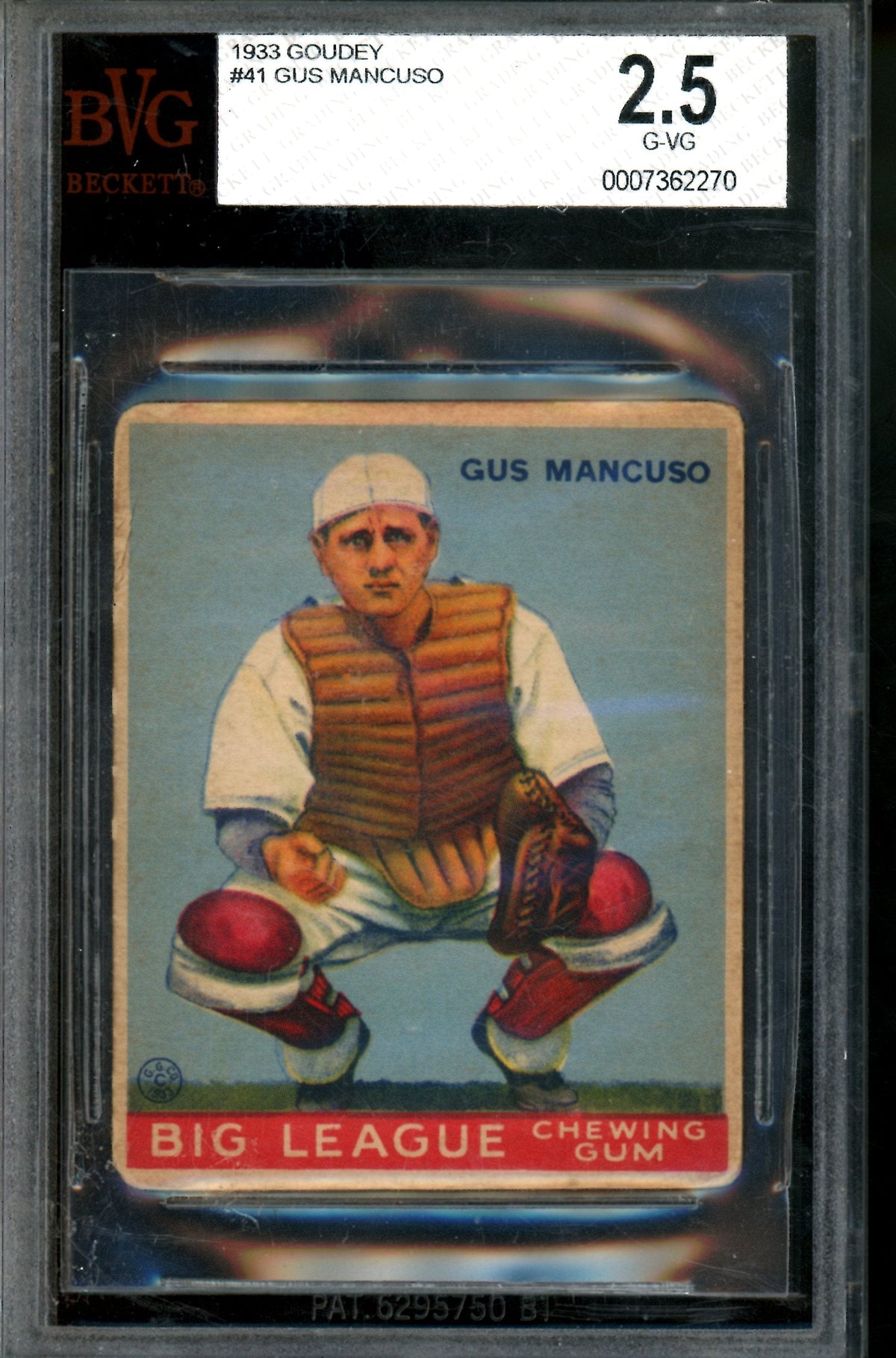 1933 Goudey Gus Mancuso BVG 2.5 Giants