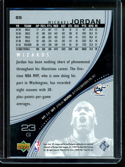 2002 Upper Deck SPX Michael Jordan #89 Wizards