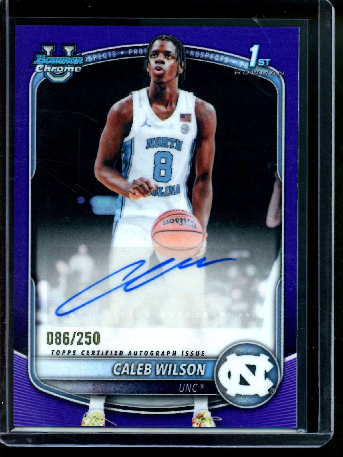 2025 Bowman U Chrome Caleb Wilson 1st Purple Refractor Autograph /250 UNC