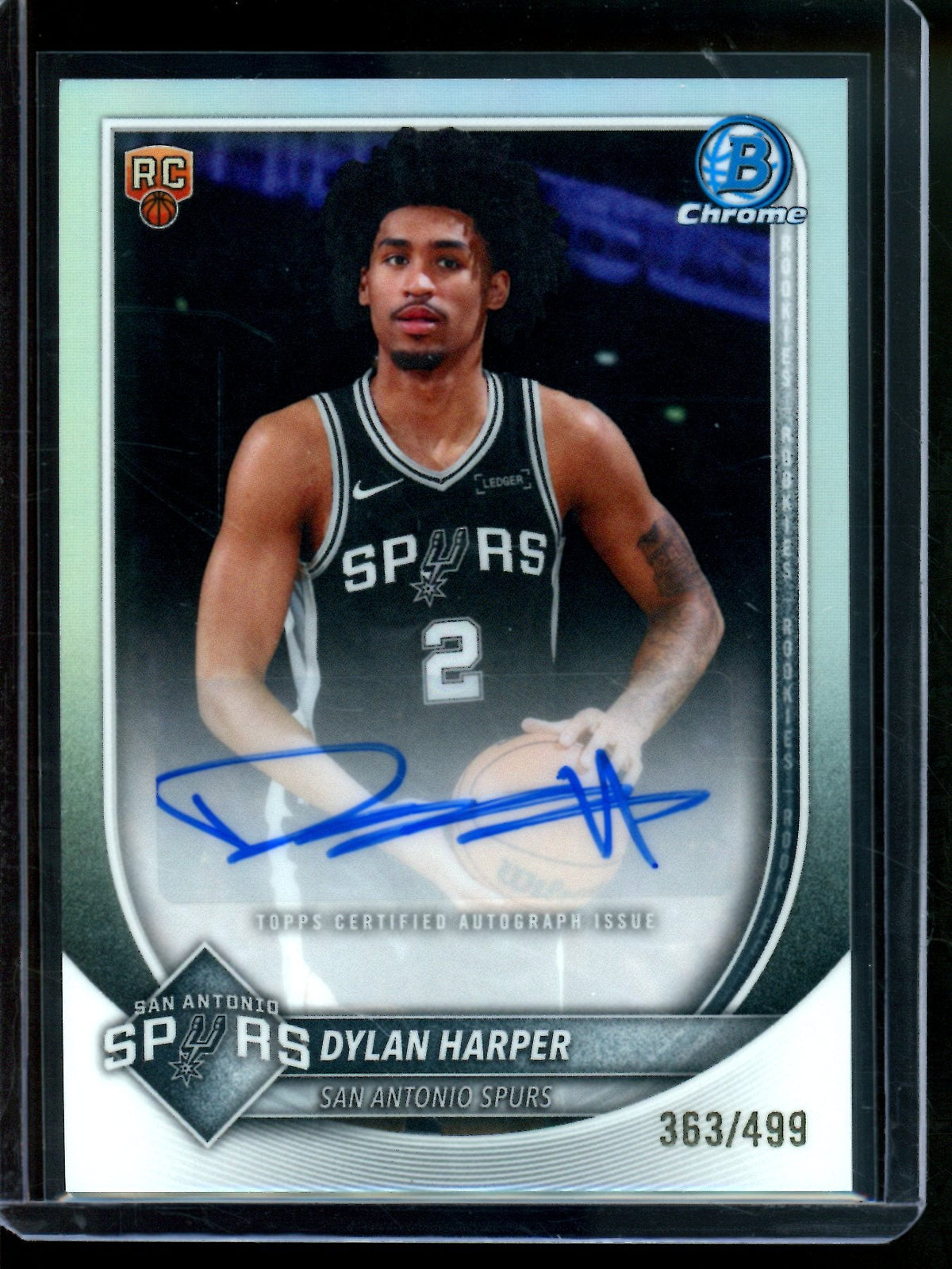 2025 Bowman Chrome Dylan Harper Refractor Rookie Autograph /499 Spurs