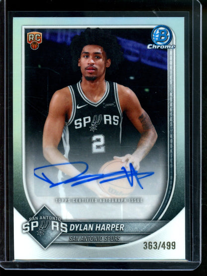 2025 Bowman Chrome Dylan Harper Refractor Rookie Autograph /499 Spurs