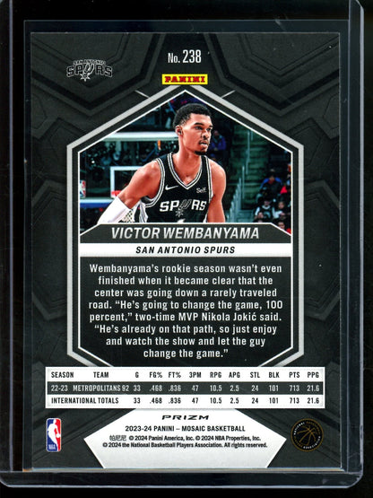 2023 Panini Mosaic Victor Wembanyama Blue Rookie Spurs