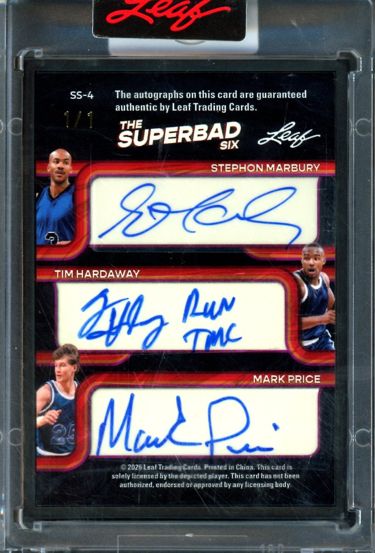 2026 Leaf Decadence Iverson / Williams / Parker / Marbury / Hardaway / Price 1/1 Autograph Superbad Six