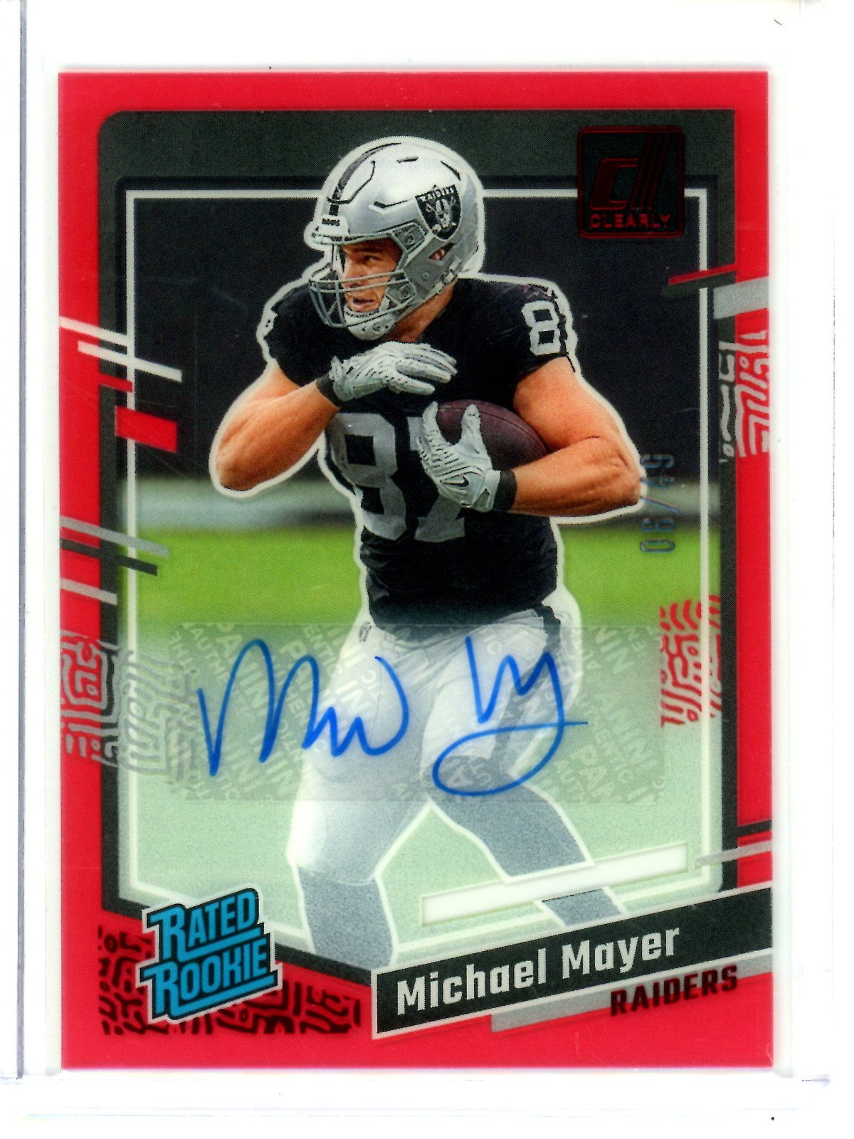 2023 Panini Clearly Donruss Michael Mayer Rated Rookie Red Autograph /49 Raiders - Trading Card Market