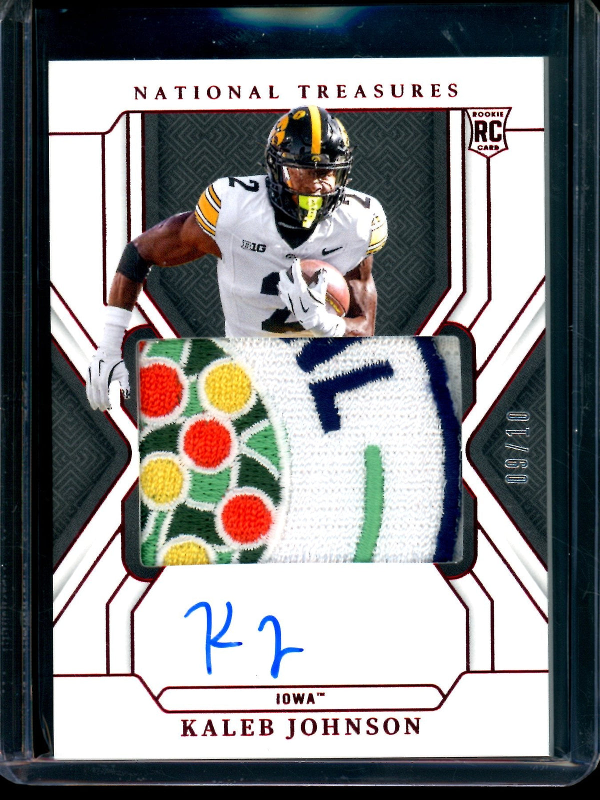 2025 Panini National Treasures Collegiate Kaleb Johnson Rookie Patch Autograph /10 Iowa - Trading Card Market
