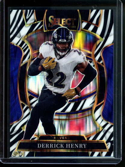 2025 Panini Select Derrick Henry Zebra SSP Concourse Ravens - Trading Card Market
