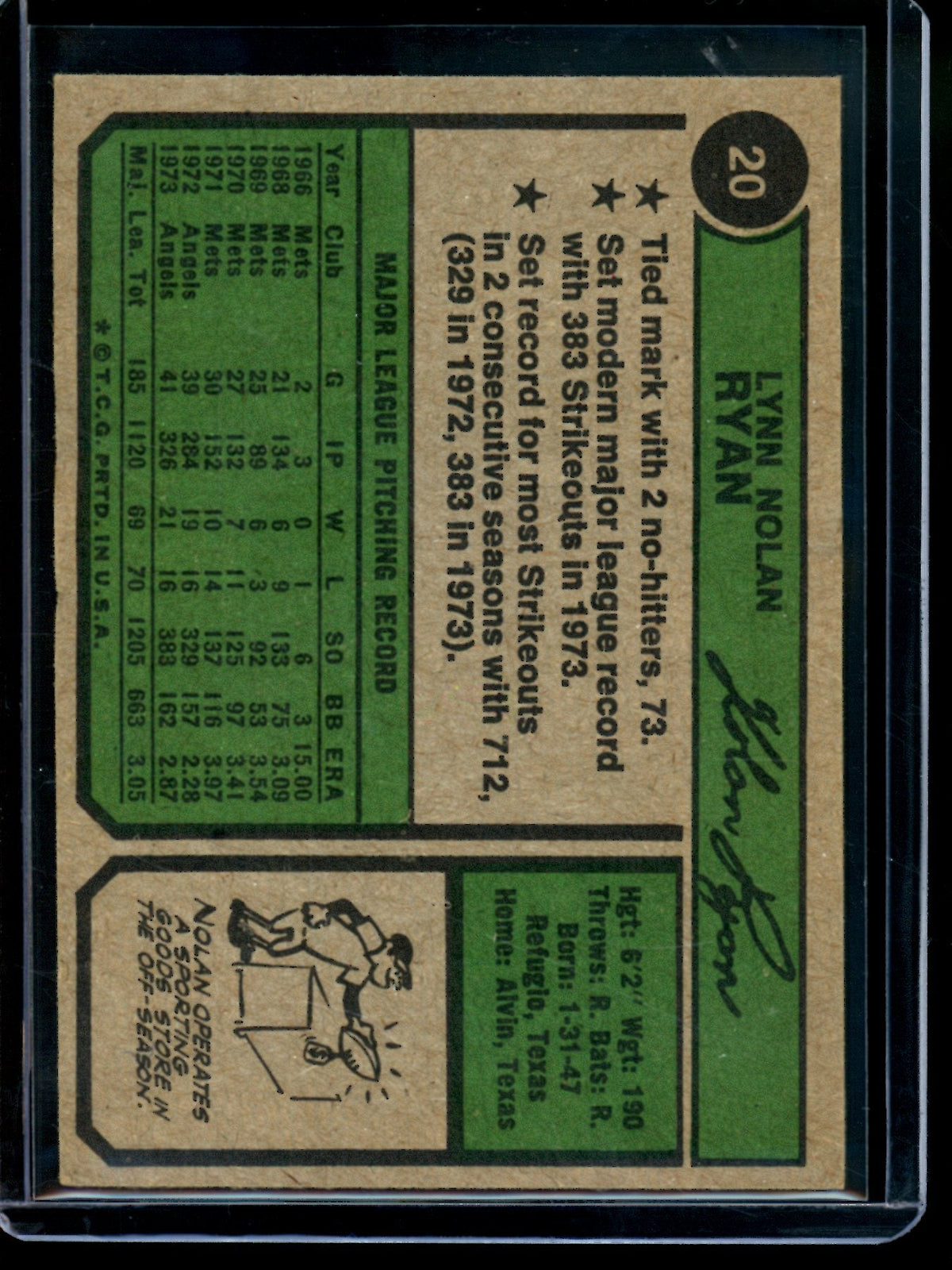 1974 Topps Nolan Ryan 20 Angels - Trading Card Market