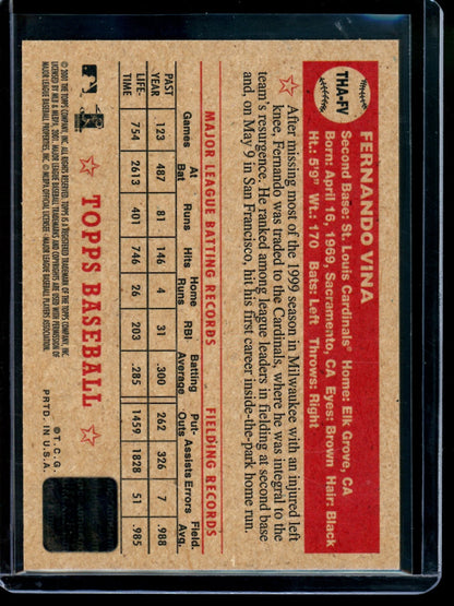 2001 Topps Heritage Fernando Vina Autograph Cardinals - Trading Card Market
