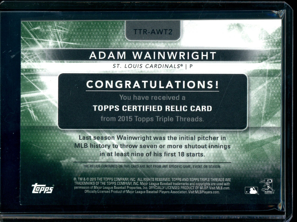 2015 Topps Triple Threads Adam Wainwright Green Relic /18 Cardinals - Trading Card Market