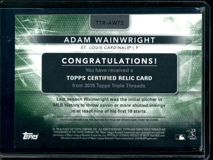 2015 Topps Triple Threads Adam Wainwright Green Relic /18 Cardinals - Trading Card Market