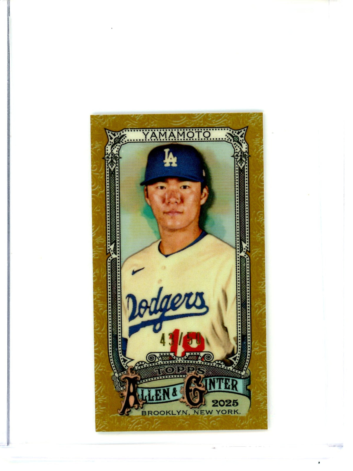 2025 Topps Allen and Ginter Yoshinobu Yamamoto Mini Gold Refractor /50 Dodgers - Trading Card Market