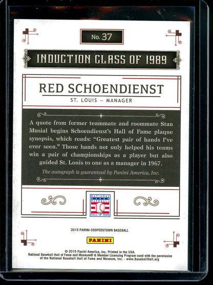 2015 Panini Cooperstown Red Schoendienst Autograph Cardinals - Trading Card Market