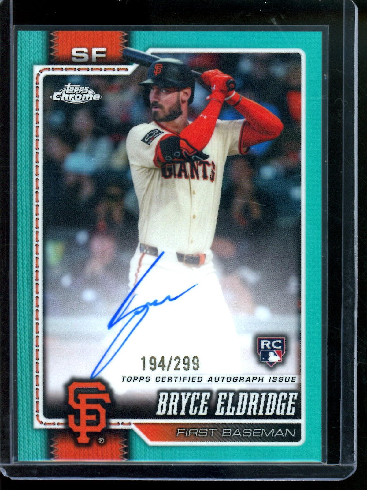 2026 Topps Chrome Bryce Eldridge Aqua Refractor Rookie Autograph /299 Giants - Trading Card Market