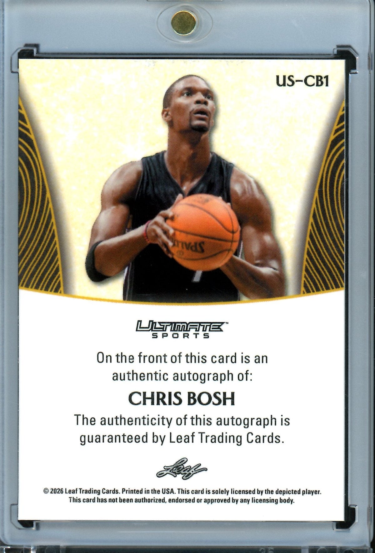 2026 Leaf Ultimate Chris Bosh Purple Encased Autograph /10 Raptors - Trading Card Market