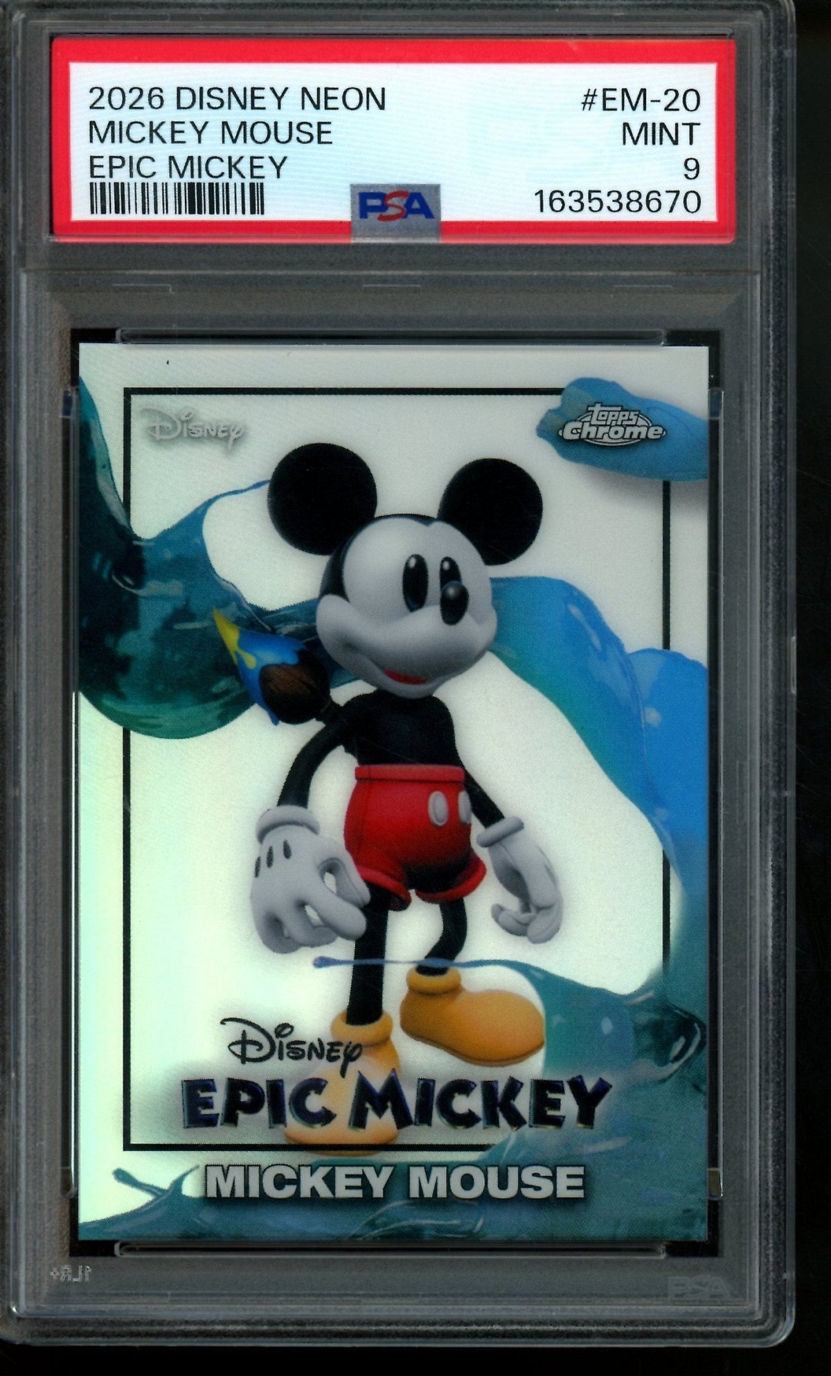 2026 Topps Neon Mickey Mouse Epic Mickey EM-20 PSA 9 - Trading Card Market