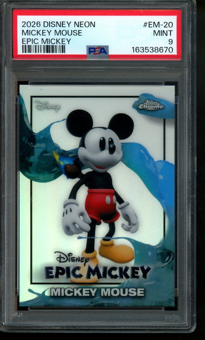 2026 Topps Neon Mickey Mouse Epic Mickey EM-20 PSA 9 - Trading Card Market