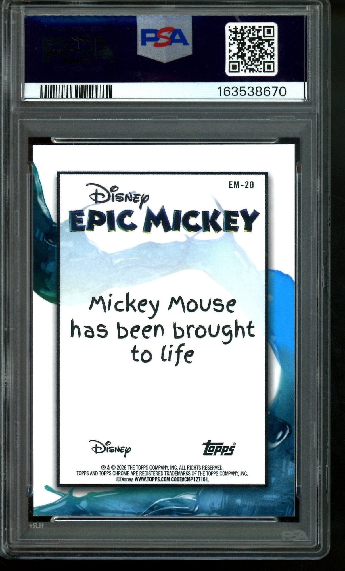 2026 Topps Neon Mickey Mouse Epic Mickey EM-20 PSA 9 - Trading Card Market