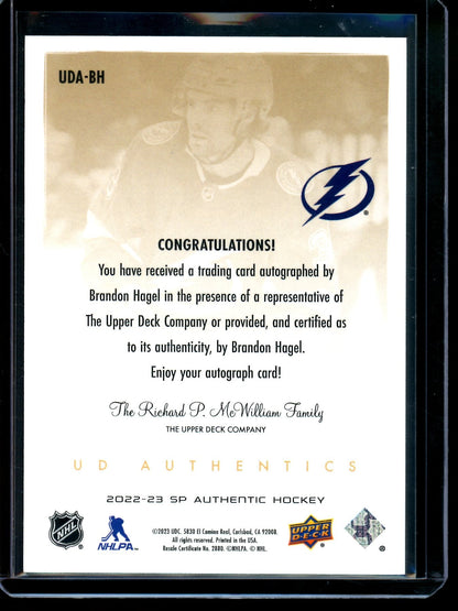2023 Upper Deck SP Authentic Brandon Hagel Autograph Lightning - Trading Card Market