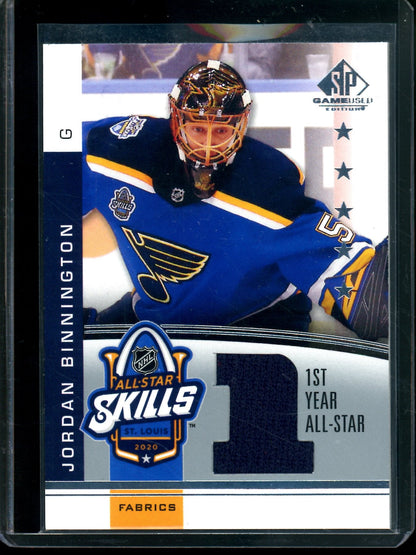 2020 Upper Deck SP Game Used Jordan Binnington Relic All-Star Skills Blues - Trading Card Market