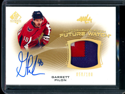 2021 Upper Deck SP Authentic Garrett Pilon Future Watch Patch Autograph /100 Capitols - Trading Card Market