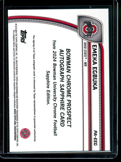 2024 Bowman U Sapphire Emeka Egbuka Autograph Buccaneers - Trading Card Market