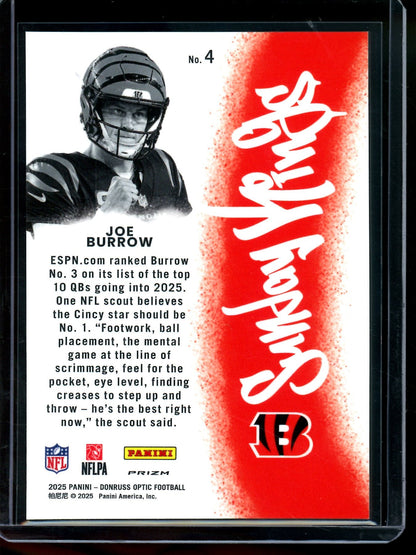 2025 Panini Optic Joe Burrow Sunday Kings Case Hit Bengals - Trading Card Market