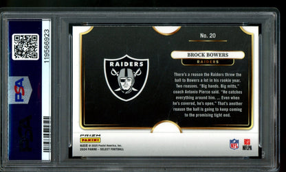 2024 Panini Select Brock Bowers Snapshots-Prizm Rookie PSA 10 Raiders - Trading Card Market