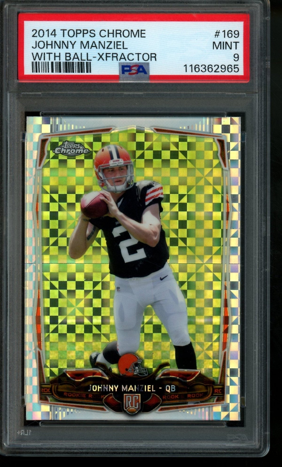 2014 Topps Chrome Johnny Manziel With Ball X-Fractor Rookie PSA 9 Browns - Trading Card Market