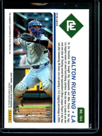 2024 Panini Prospect Edition Dalton Rushing Red Autograph /99 Dodgers