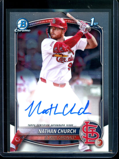 2025 Bowman Chrome Nathan Church 1st Autograph Cardinals
