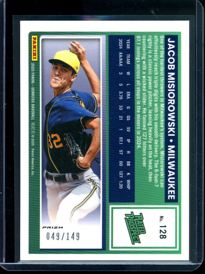 2025 Panini Optic Jacob Misiorowski Green Rated Prospect /149 Brewers