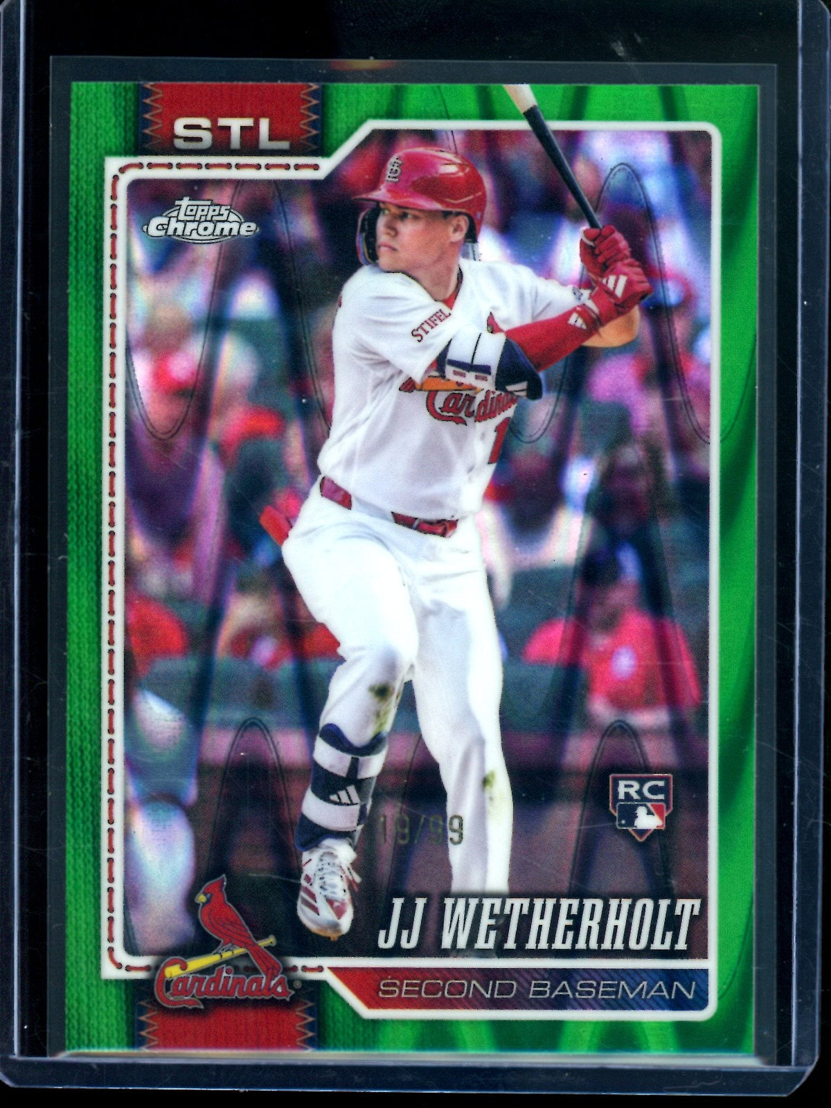 2026 Topps Chrome JJ Wetherholt Green Raywave Refractor Rookie /99 Cardinals
