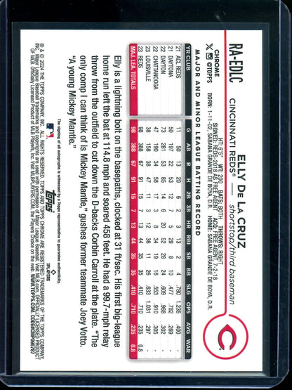 2024 Topps Chrome Elly De La Cruz Lava Lamp Rookie Autograph /85 Reds - Trading Card Market