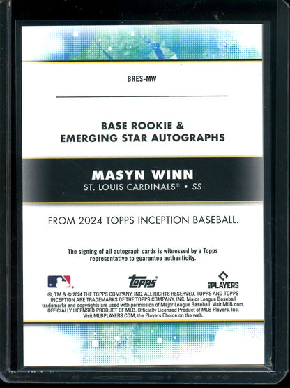 2024 Topps Inception Masyn Winn Rookie Autograph Red /15 Cardinals