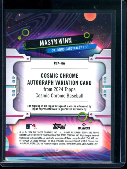 2024 Topps Cosmic Chrome Masyn Winn Orange Raywave Rookie Autograph /25 Cardinals