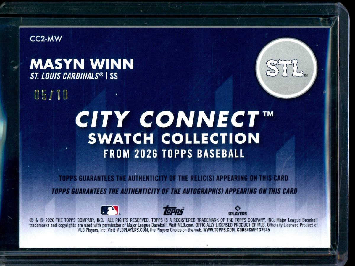 2026 Topps Flagship Masyn Winn City Connect Patch Autograph /10 Cardinals