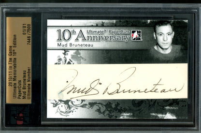 2010 In the Game Mud Bruneteau Papercuts Autograph 1/1 Redwings