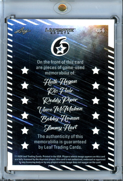 2026 Leaf Ultimate Sports Hogan / Flair / Piper / McMahon / Heenan / Hart 6-Patch Relics /6