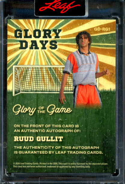 2026 Leaf Glory of the Game Ruud Gullit Glory Days Autograph /25 Netherlands
