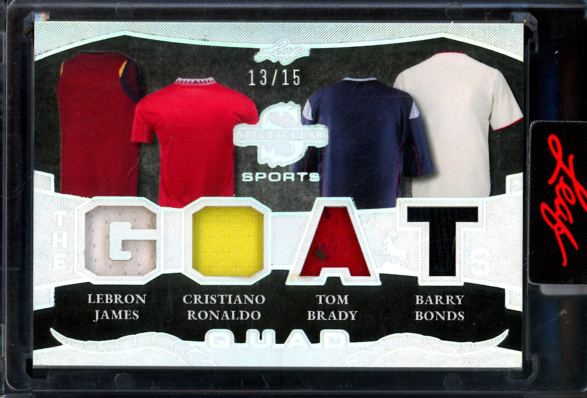 2026 Leaf Spectacular Lebron James / Ronaldo / Brady / Bonds Quad Relic /15