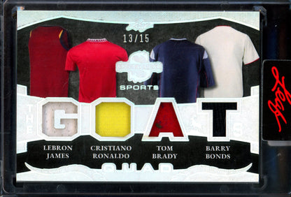 2026 Leaf Spectacular Lebron James / Ronaldo / Brady / Bonds Quad Relic /15