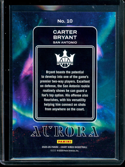 2025 Panini Court Kings Carter Bryant Aurora Case Hit Rookie Spurs